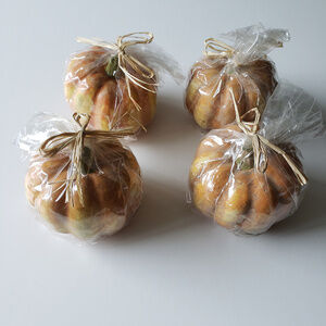 NWT - Tag Pumpkin Wax Burning Candles (set of 4) - thanksgiving